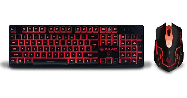 Zeroground KB-1600GUMS Akao Σετ Gaming Πληκτρολόγιο με Φωτιζόμενα πλήκτρα & Ποντίκι (Αγγλικό US)