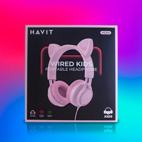 Headphones Havit H225d On Ear Ακουστικά Ροζ Με Αυτάκια