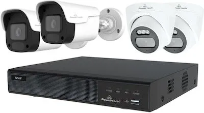 Powertech Ολοκληρωμένο Σύστημα CCTV με 4 Κάμερες 8MP