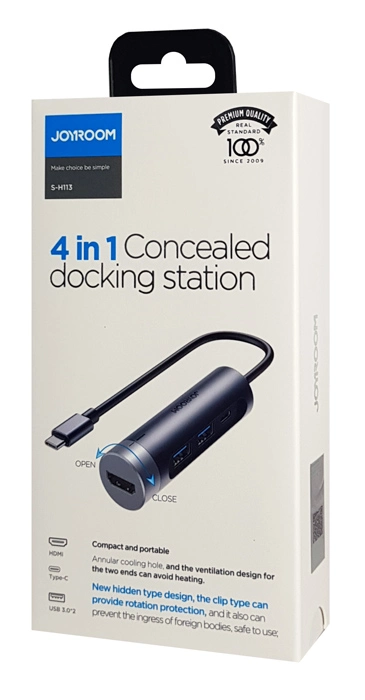 Joyroom USB-C Docking Station με HDMI 4K PD Γκρι (S-H113-DG)