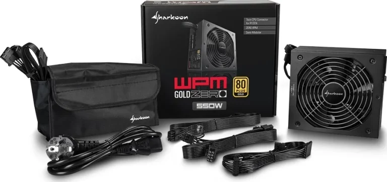 Sharkoon WPM Gold Zero 550W Μαύρο Τροφοδοτικό Υπολογιστή Semi Modular 80 Plus Gold