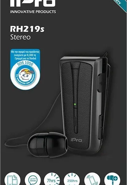 ipro rh219s in ear bluetooth handsfree Ακουστικά Μαύρα