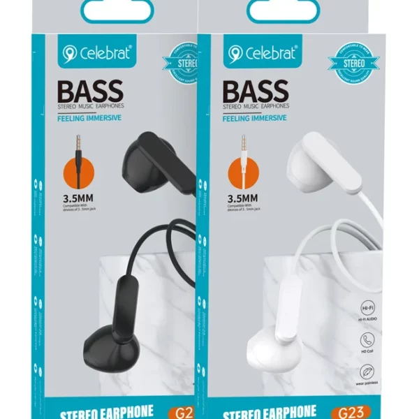 celebrat g23 wh earbuds handsfree με Βύσμα 3.5mm Λευκό