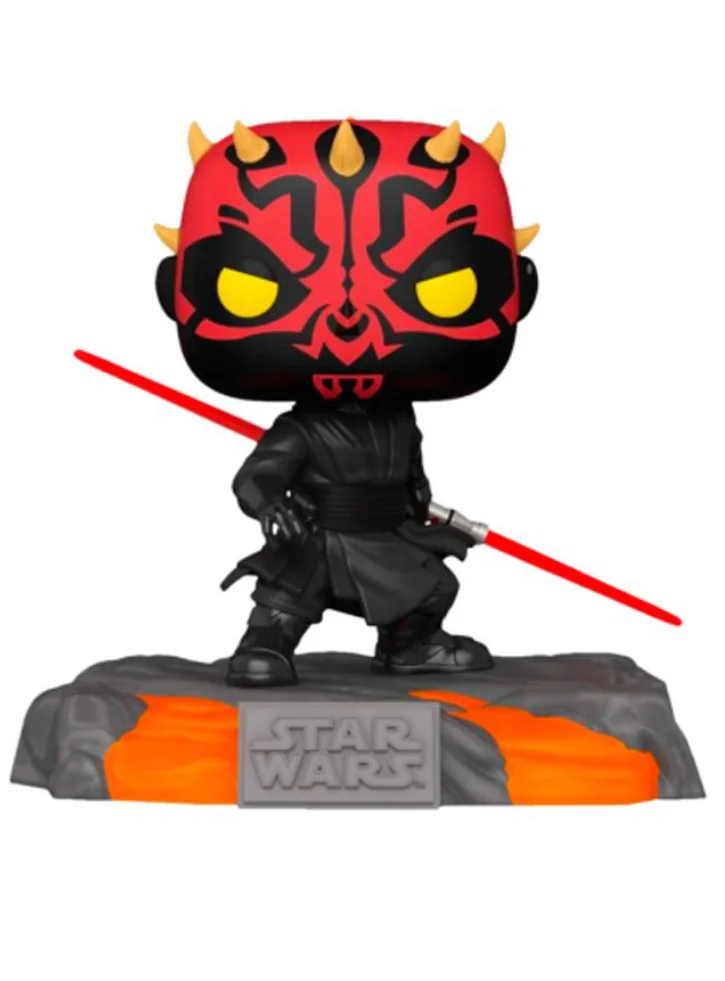 funko pop! deluxe: star wars red saber series volume 1: darth maul 520 bobble head & glows in the dark exclusive