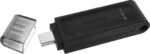 kingston datatraveler 70 64gb usb 3.2 stick με σύνδεση usb c Μαύρο