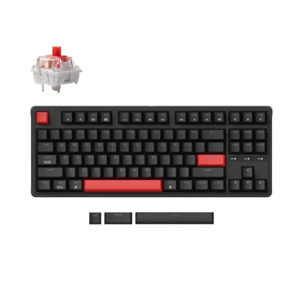 keychron c3 pro c3p h1 gaming Μηχανικό Πληκτρολόγιο tenkeyless με custom red διακόπτες και Φωτιζόμενα πλήκτρα hot swappable (Αγγλικό us)