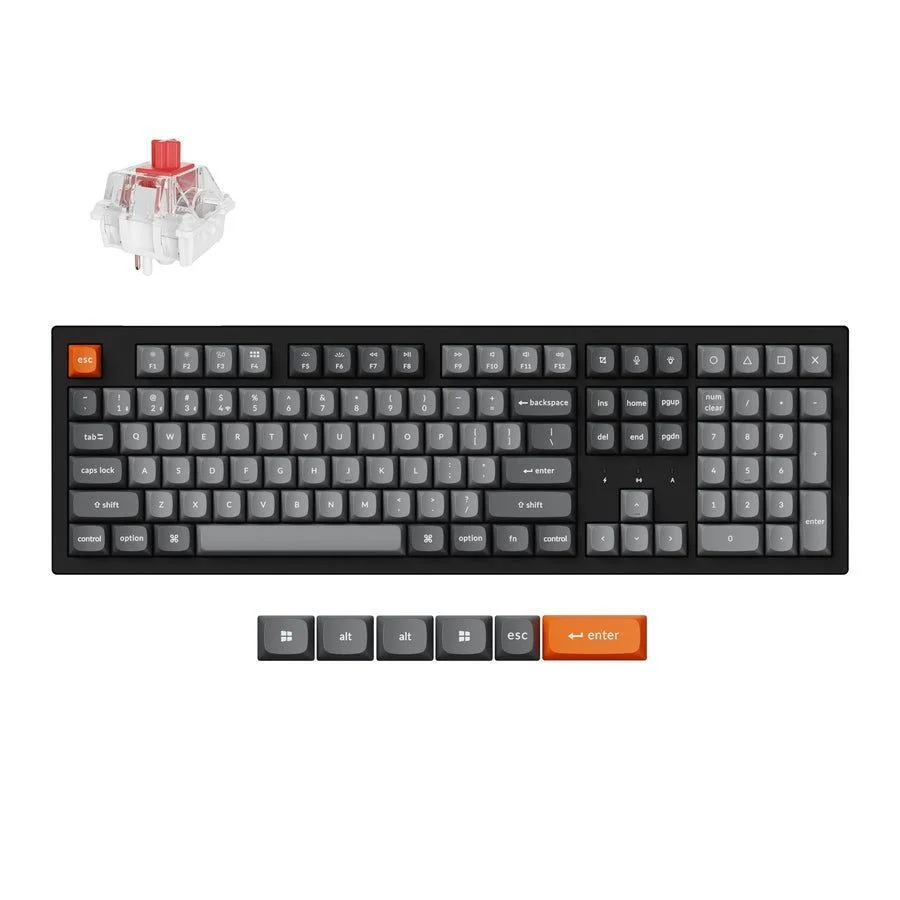 keychron k10 max qmk Ασύρματο gaming Μηχανικό Πληκτρολόγιο με keychron super red διακόπτες και rgb φωτισμό (Αγγλικό us) k10m h1