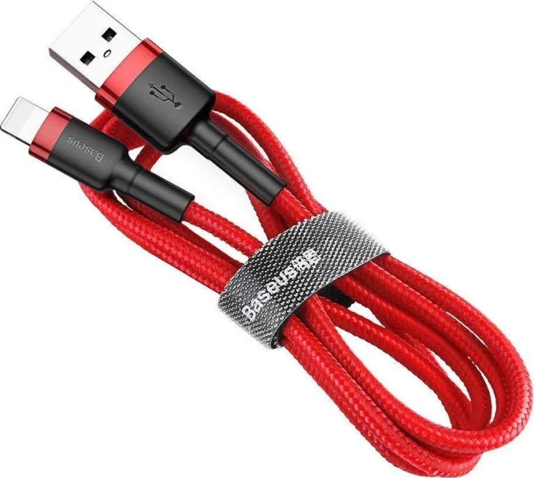 baseus cafule braided usb to lightning cable Κόκκινο 0.5m (calklf a09)