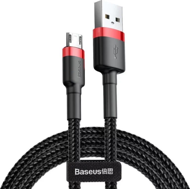 baseus cafule braided usb 2.0 to micro usb cable Μαύρο 1m (camklf b91)