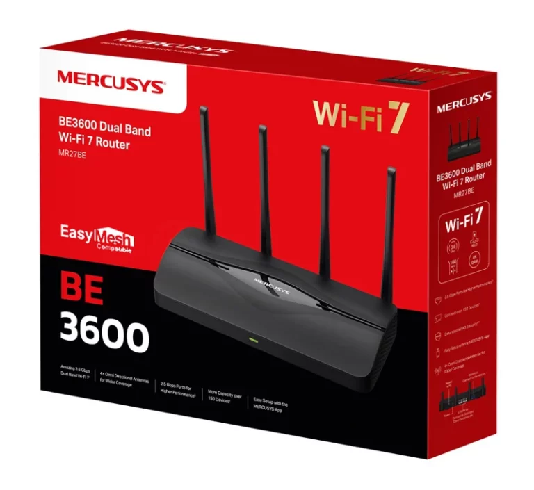 mercusys mr27be v1.2 Ασύρματο router wi‑fi 7 με 2 Θύρες