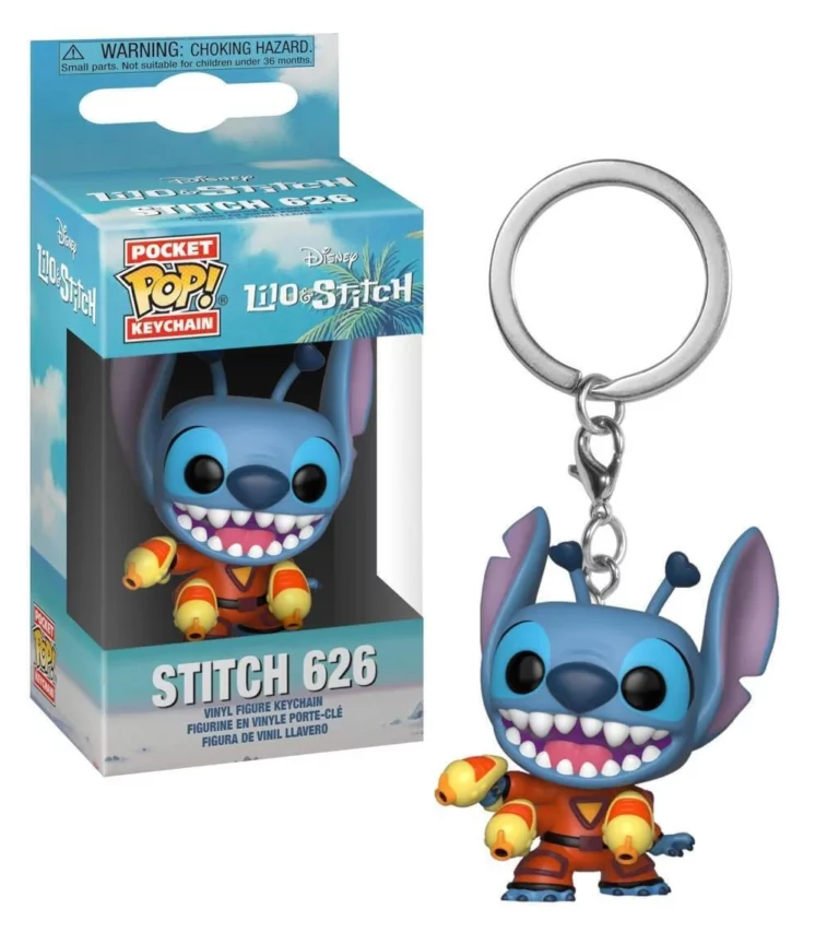 funko pocket pop! keychain disney: lilo & stitch stitch with blaster exclusive